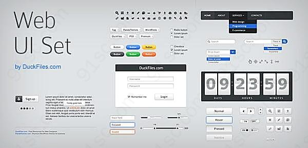 网页ui设计psd素材网页元素