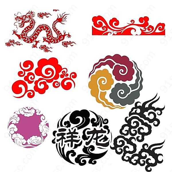 中国传统花纹矢量图案花纹边框