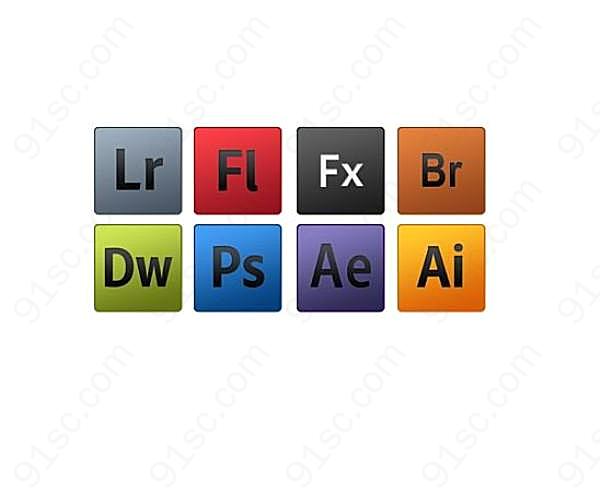 多彩软件图标psd分层素材网页元素