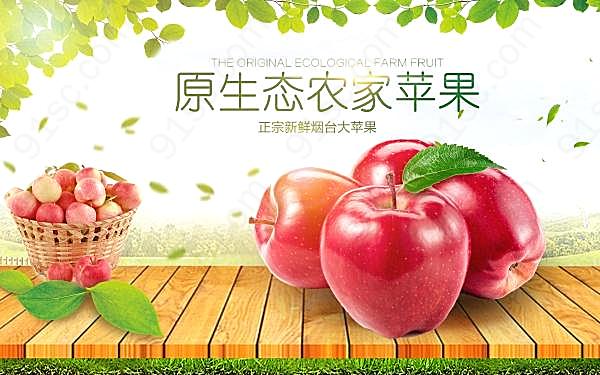 原生态农家苹果宣传海报广告海报