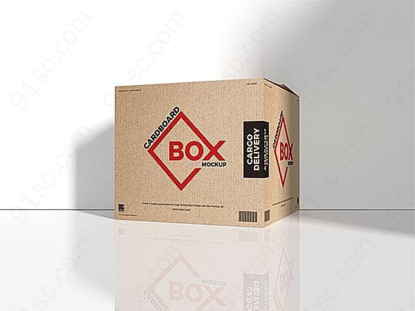 箱子logo展示样机设计创意概念