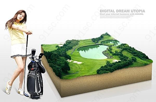 高尔夫球场宣传海报设计创意概念