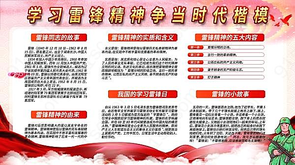 学习雷锋精神宣传栏设计创意概念
