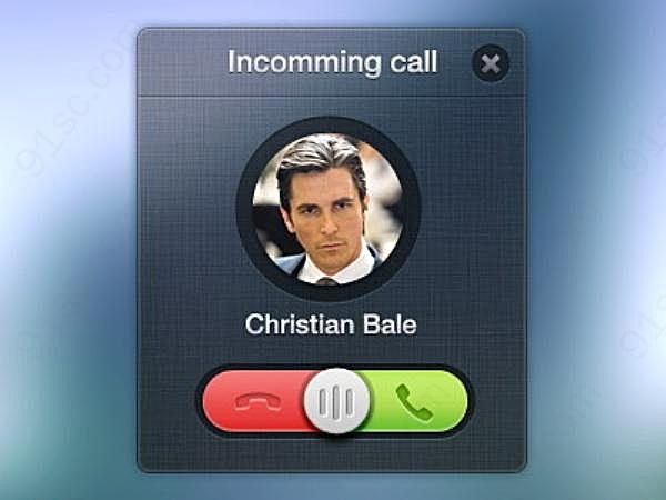 手机来电提示界面psd网页元素