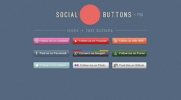 网页社交按钮psd素材网页元素