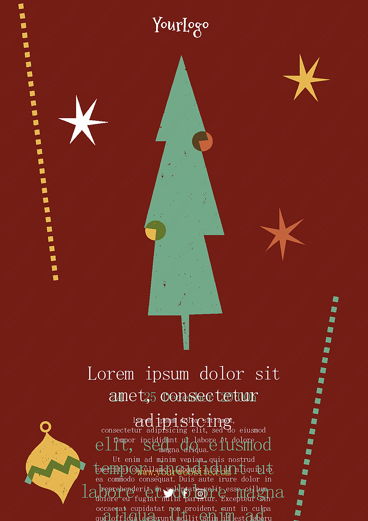 圣诞节抽象促销海报设计节日庆典