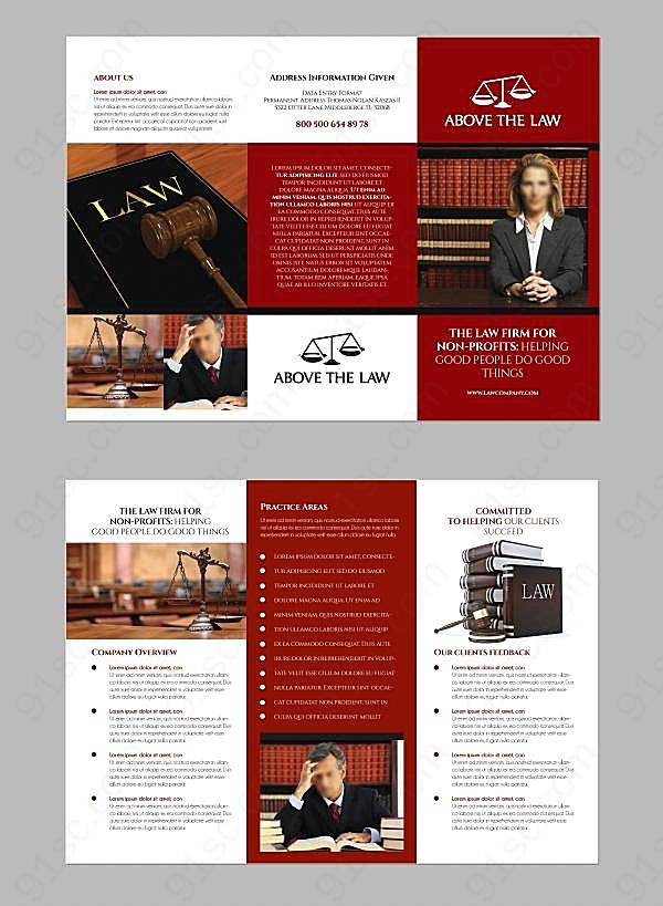 法律公司三折页画册设计创意概念