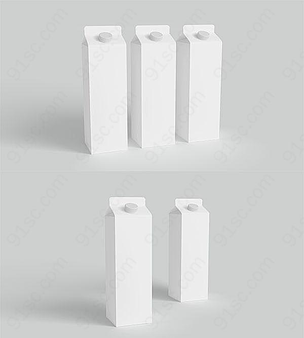牛奶纸盒包装样机创意概念