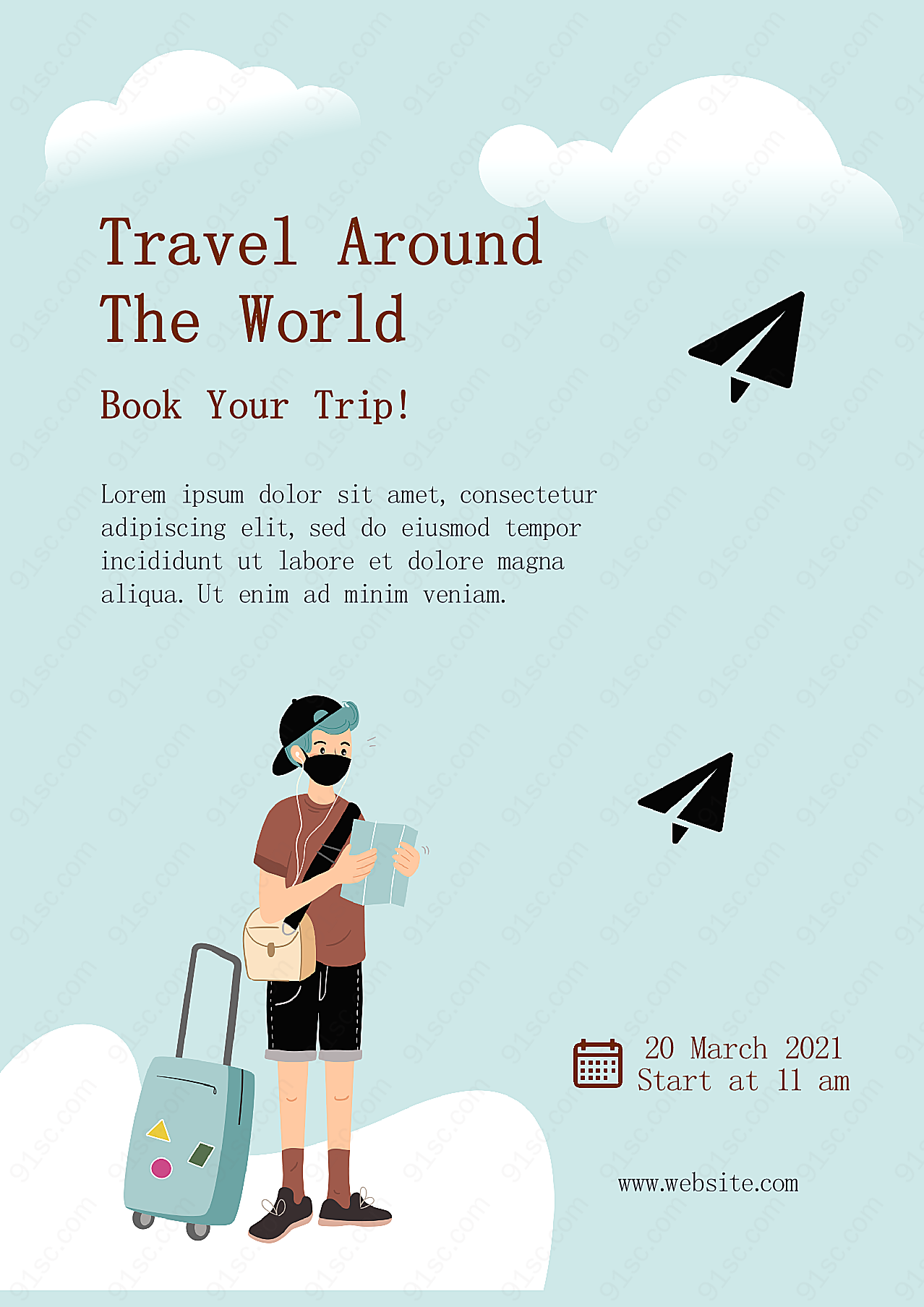 旅行插画海报设计广告海报