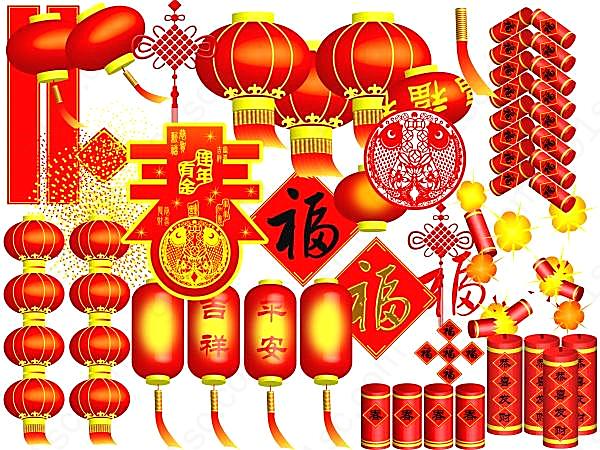 春节新年喜庆源文件设计元素节日庆典