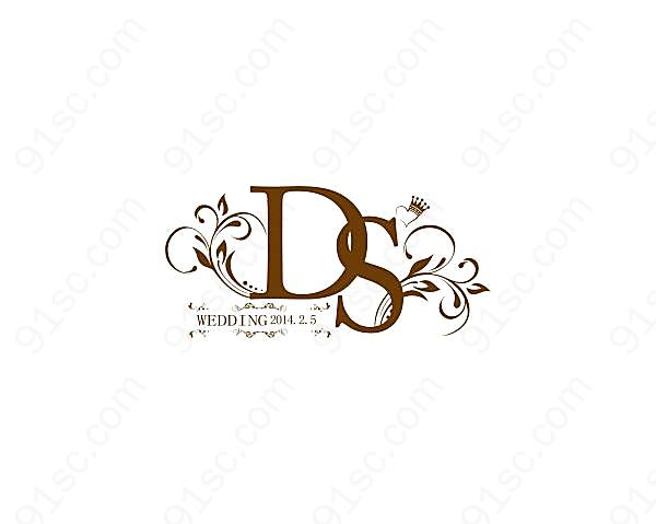 创意简约字母婚礼logo创意概念