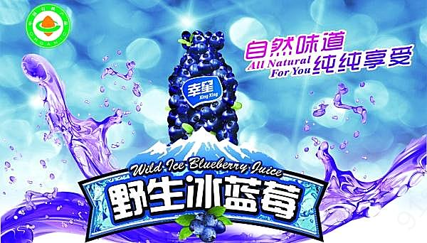 蓝莓饮料广告psd素材广告海报