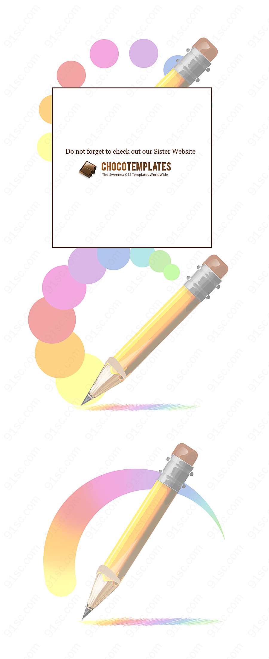 炫彩铅笔图标psd素材网页元素