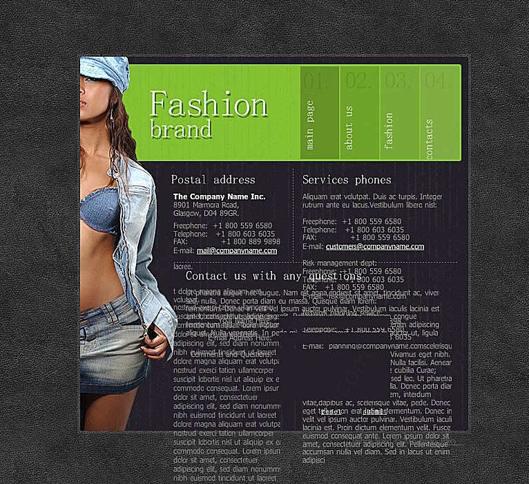 时尚品牌网站psd素材网页元素