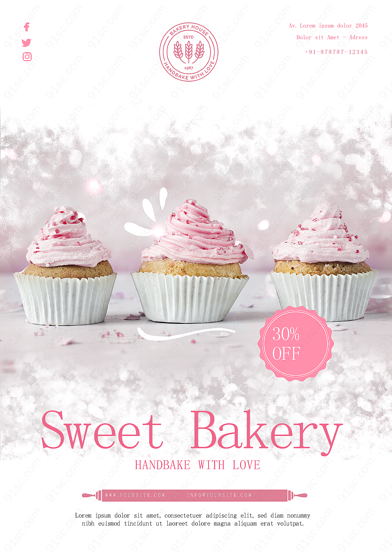 美味甜品面包店海报设计广告海报