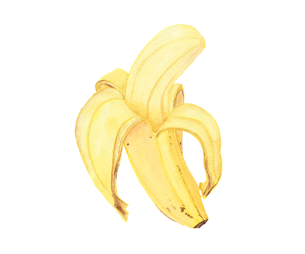 手绘水果卡通元素香蕉效果