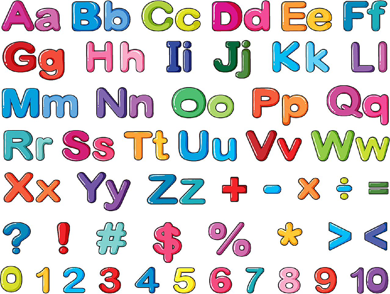 彩绘可爱字母数字符号图集装饰