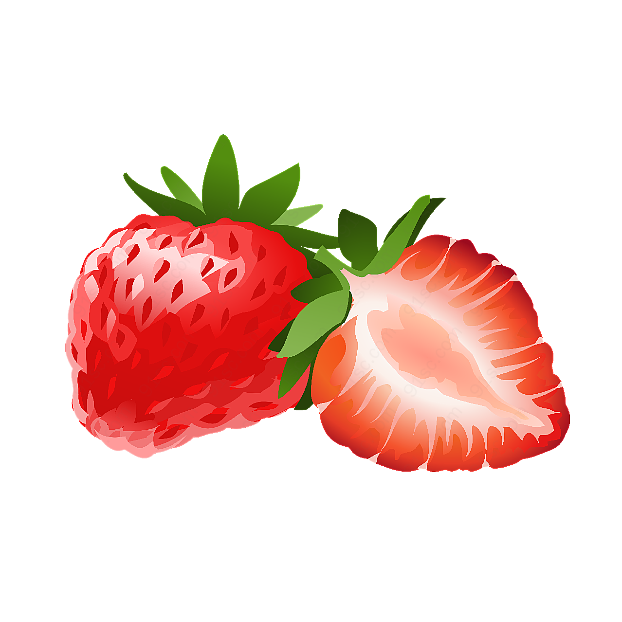 手绘 水果 卡通元素 草莓手绘卡通