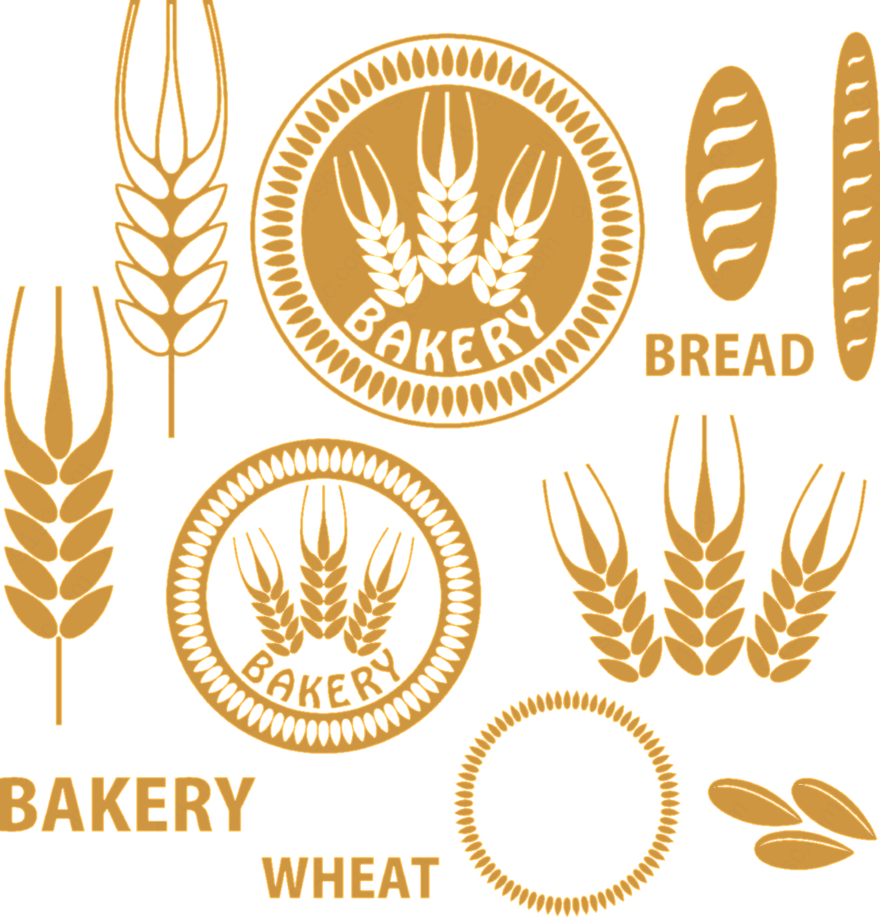 小麦与面包元素设计