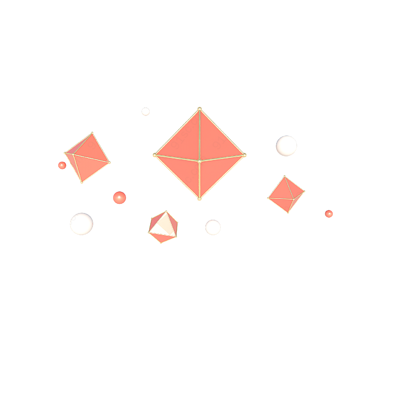 C4D立体漂浮三角海报装饰设计