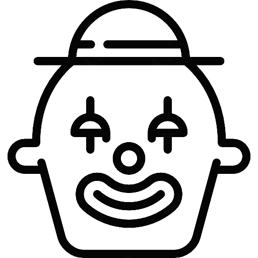 灰色黑白小丑图标元素线条
