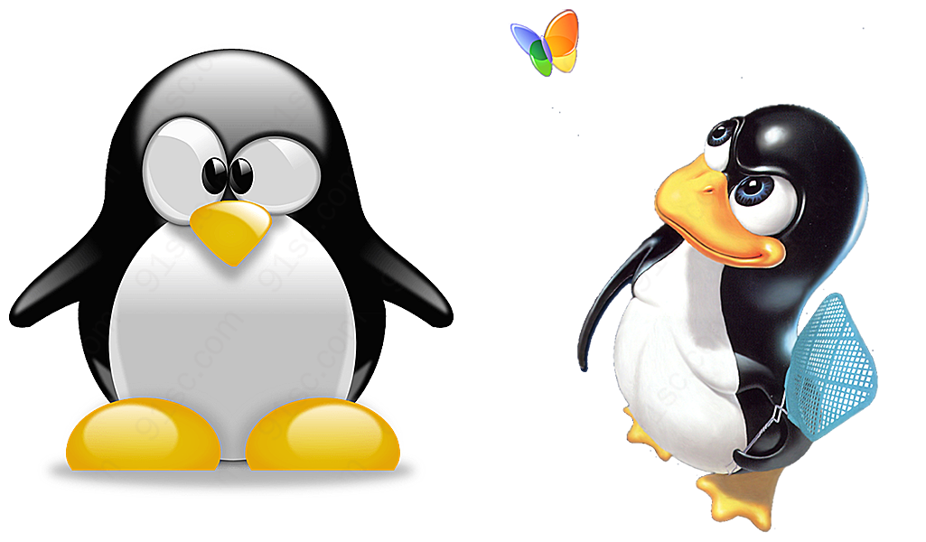 黄色linux企鹅标志免抠png透明图层素材图标元素