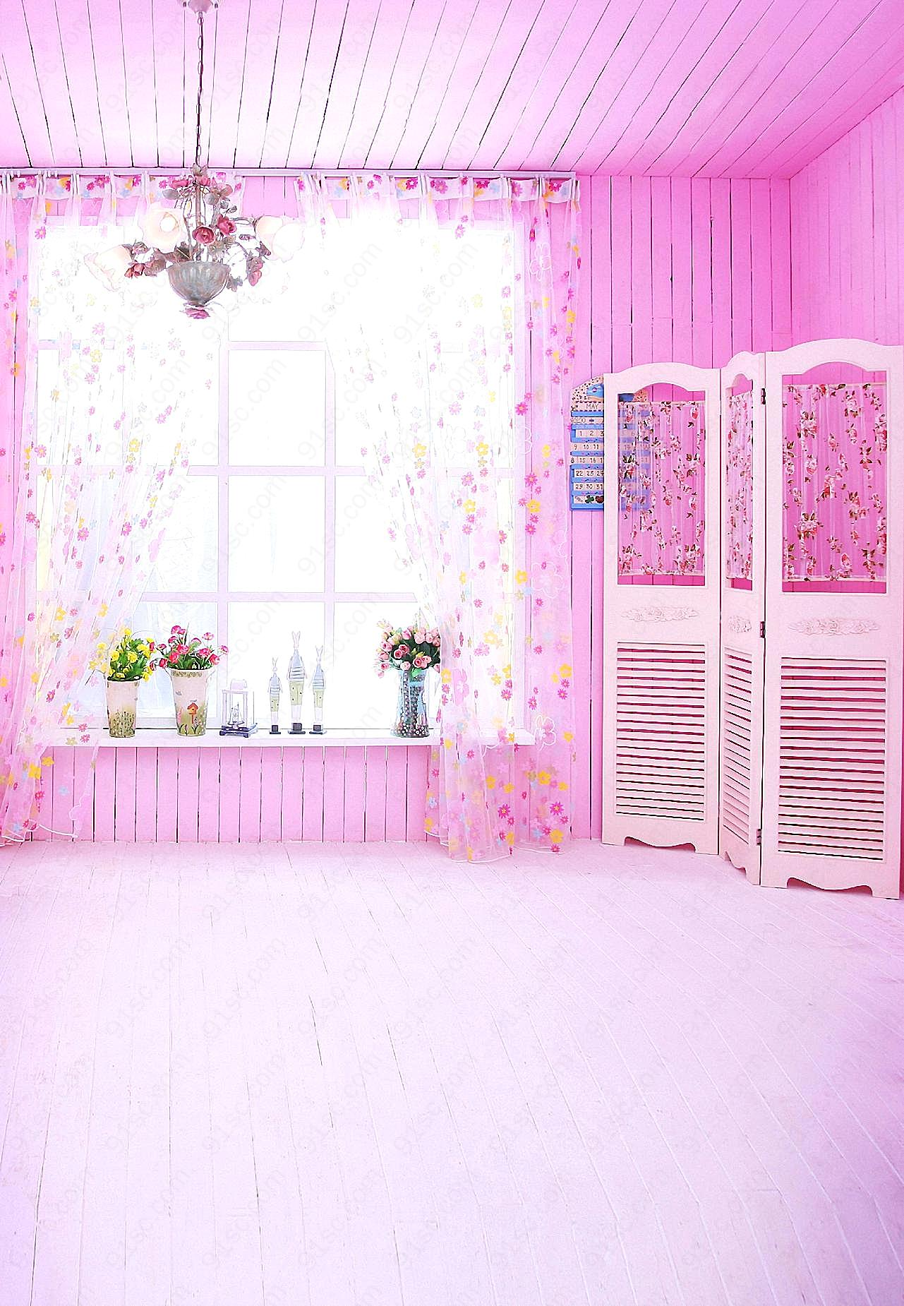 室内装饰设计图女孩比较喜欢的粉红图清新文艺