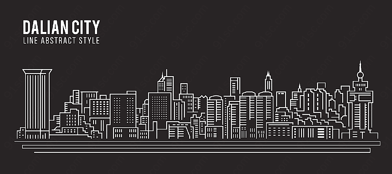线条城市商务科技