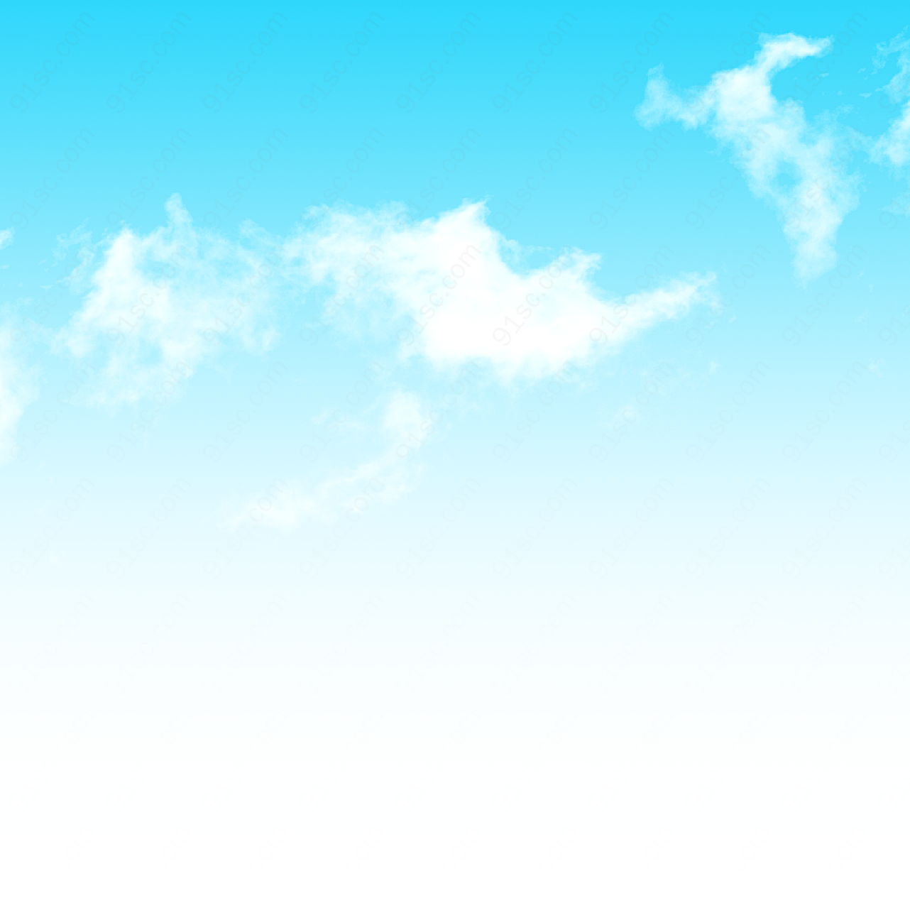 蓝天白云免抠背景漂浮素材