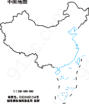 中国地图1:1亿5cm线划一装饰图案