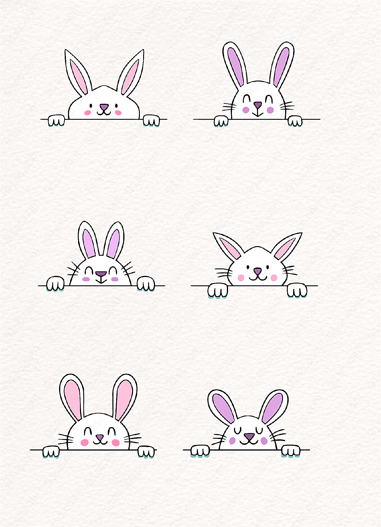 可爱卡通兔子图标设计装饰