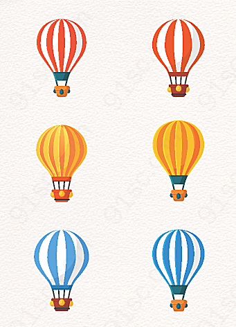 卡通漂浮热气球设计素材