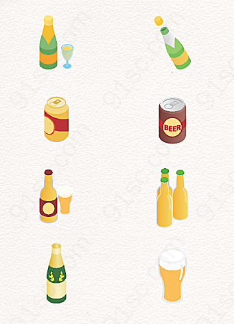 手绘啤酒饮料饮品素材装饰图案