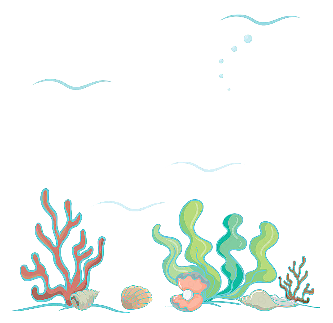 植物海底水草多种颜色水草叶子png元素静物设计生物
