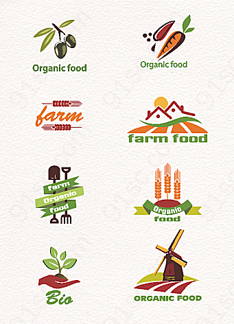农场自然食物标签元素设计促销标签