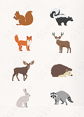 卡通可爱动物合集图案