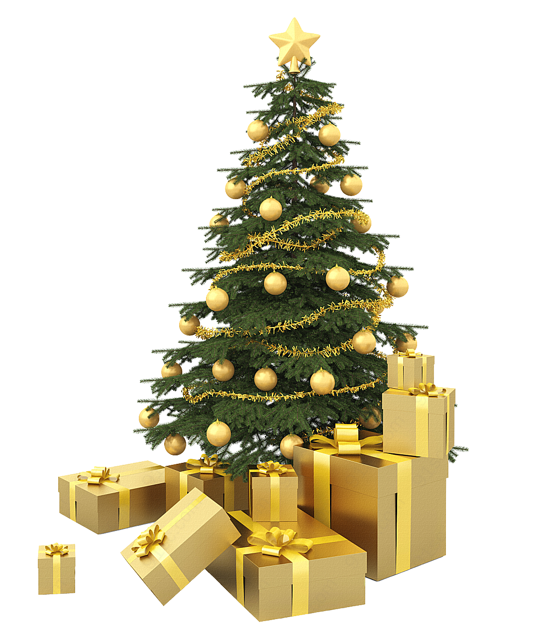 圣诞树金色包装礼盒设计节日