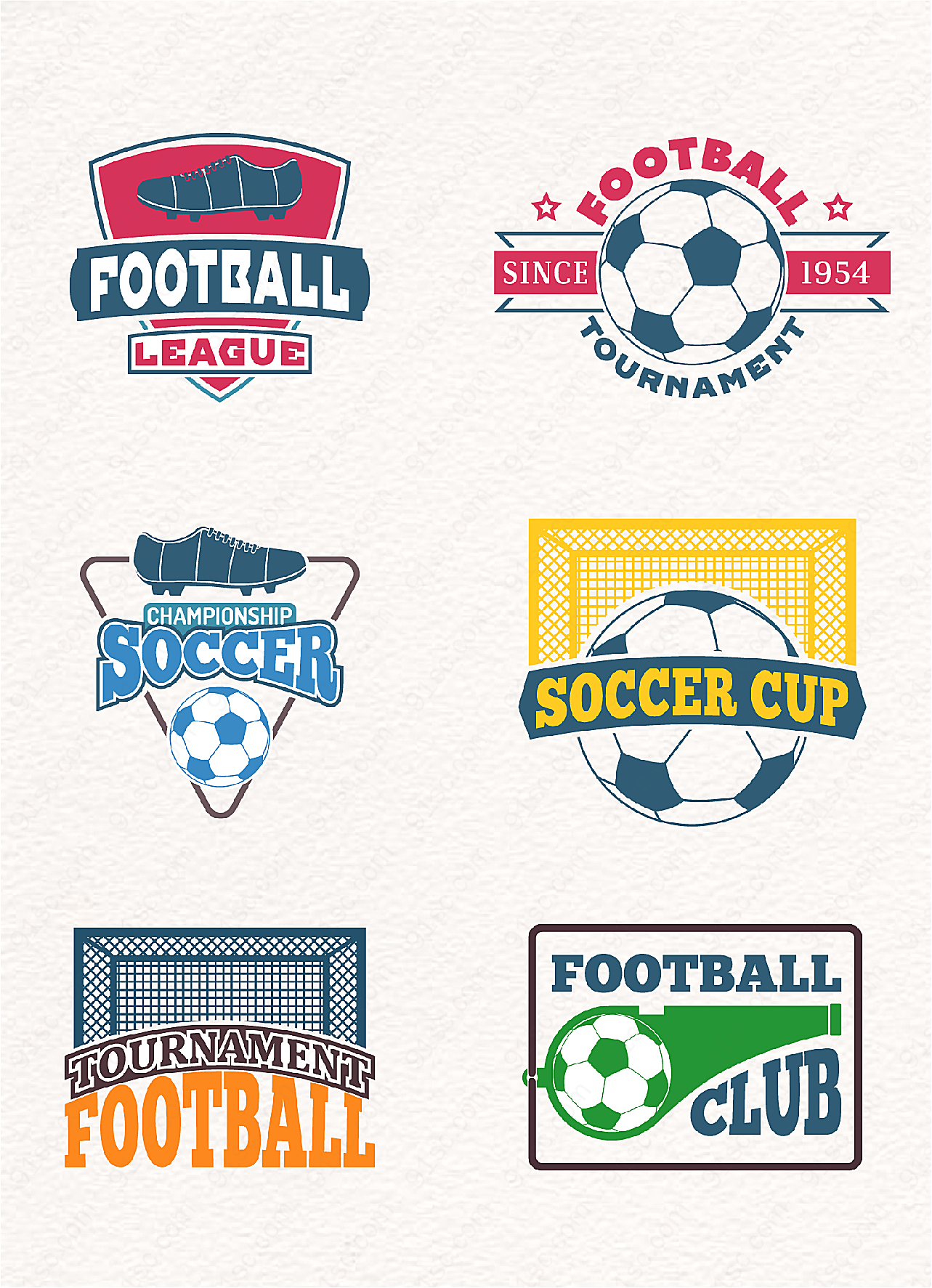 美式足球矢量标签图片设计
