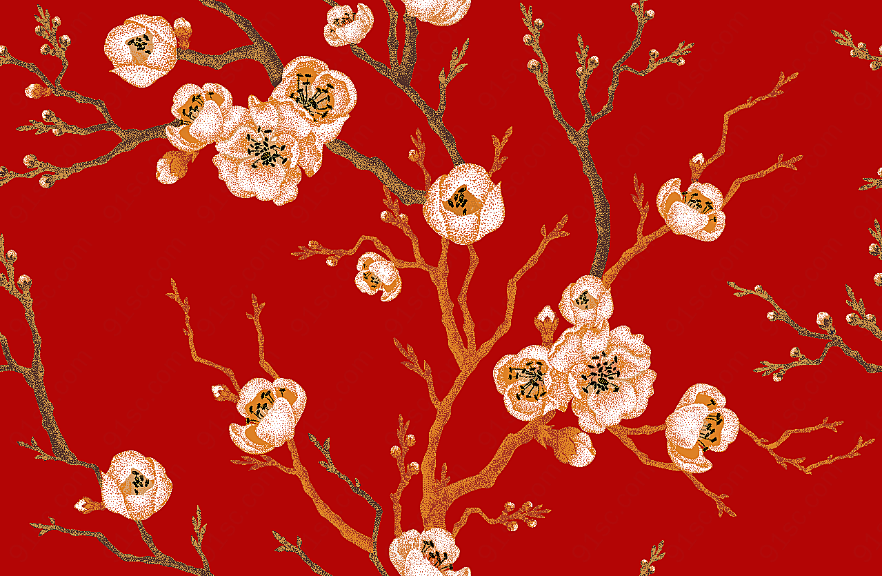 中式纹理花纹图案背景素材复古