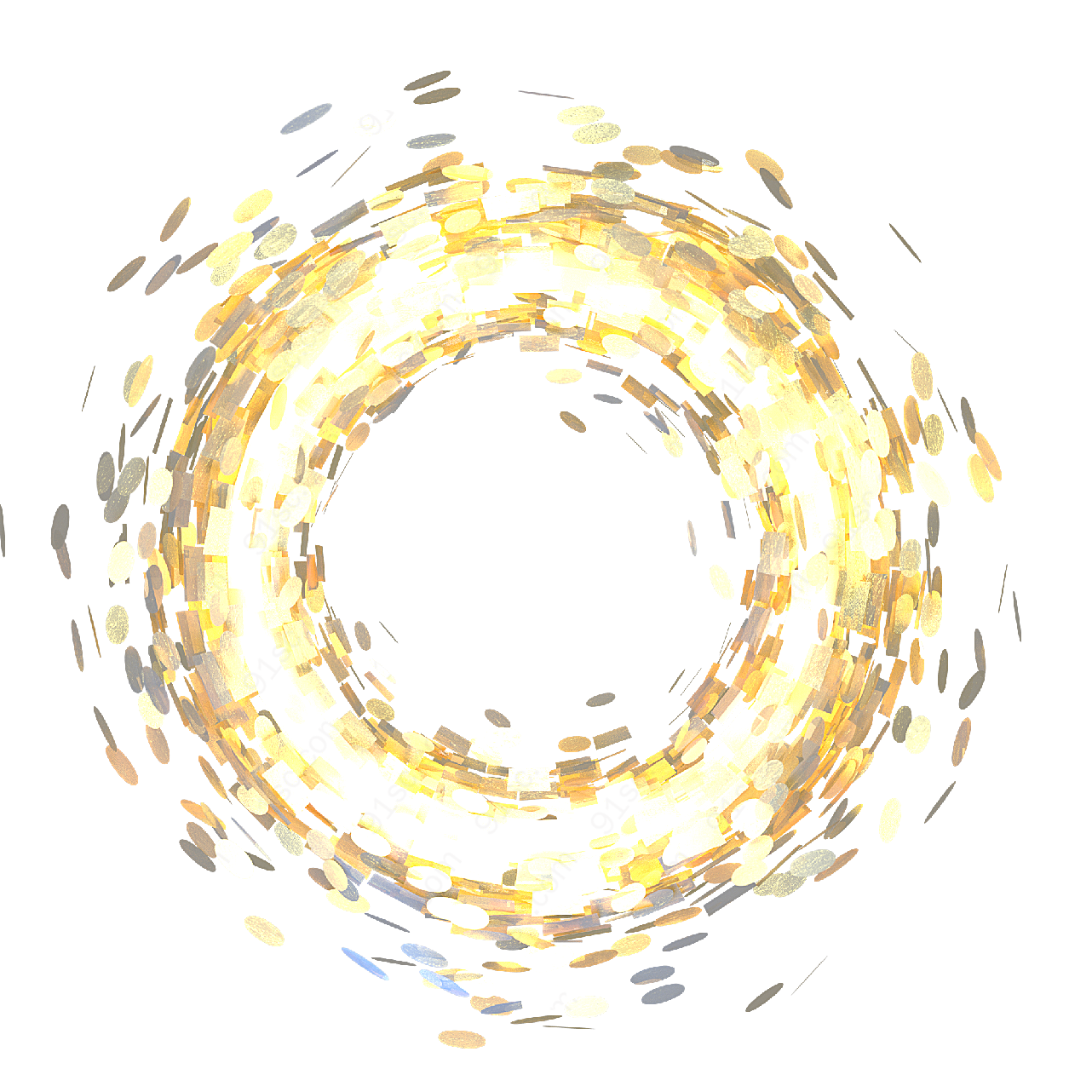 金色发光圆圈漂浮点缀漂浮素材