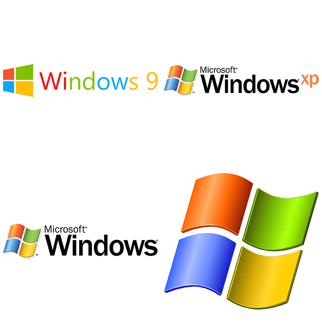 windows操作系统png透明图层素材图标元素