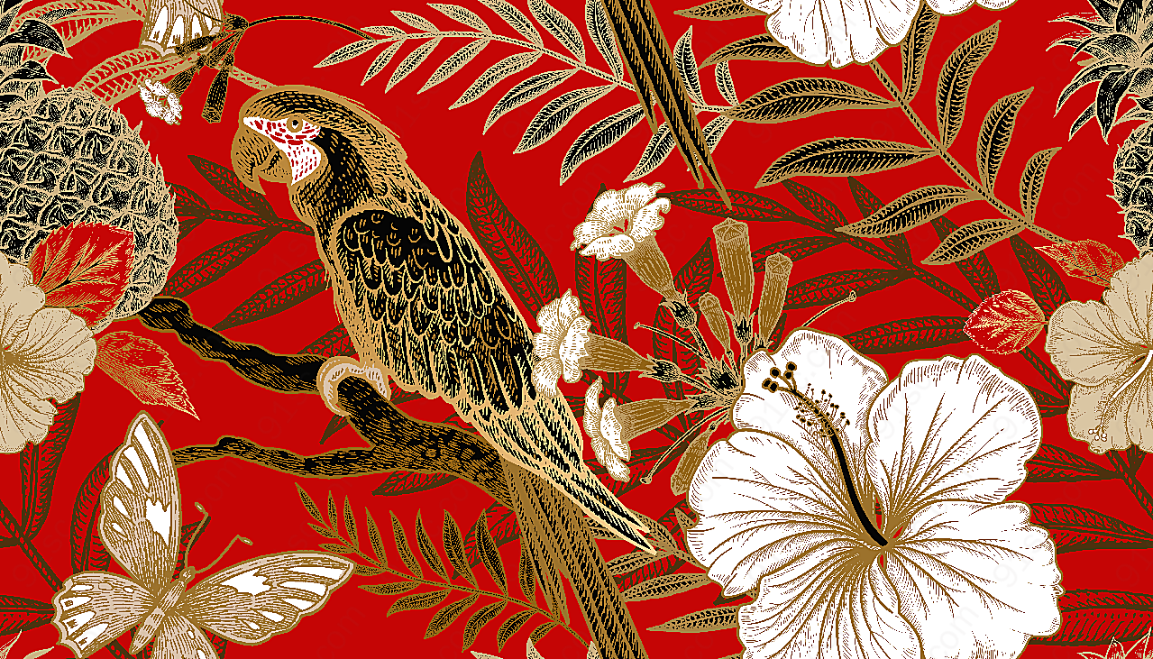中式纹理花纹图案背景素材边框复古