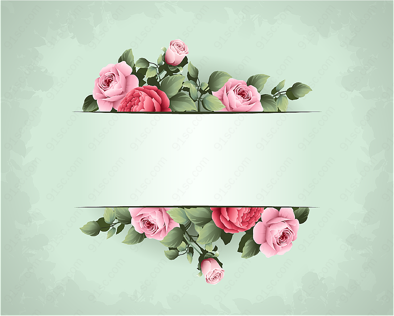 玫瑰花边框元素