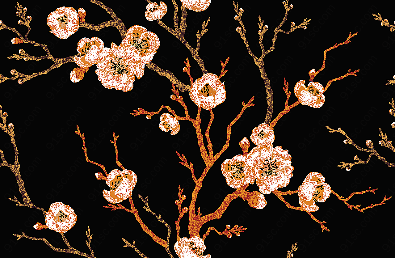 中式纹理花纹图案背景素材复古中国风