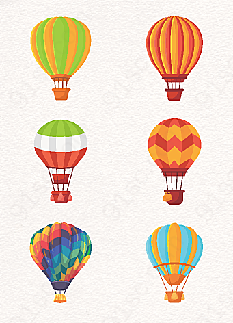 灰色通用节日多彩活动宣传热气球漂浮元素素材