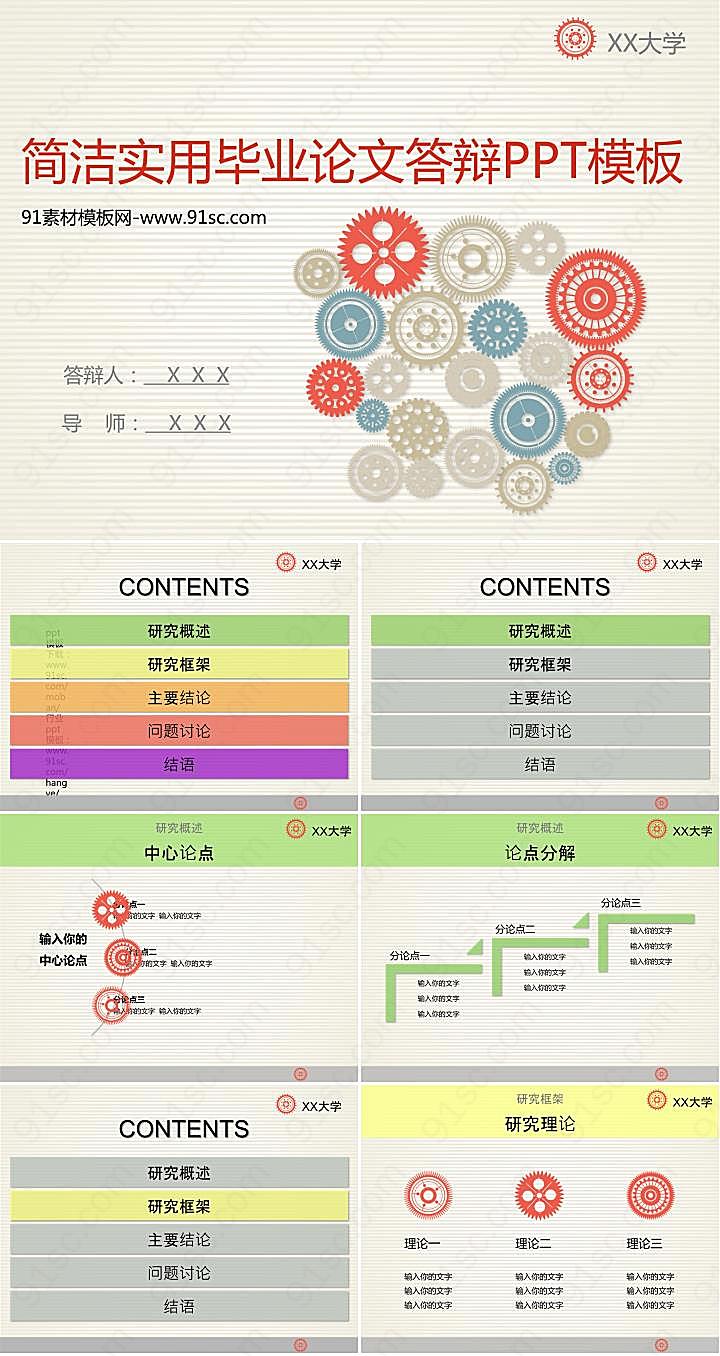 动态实用毕业论文答辩PPT模板