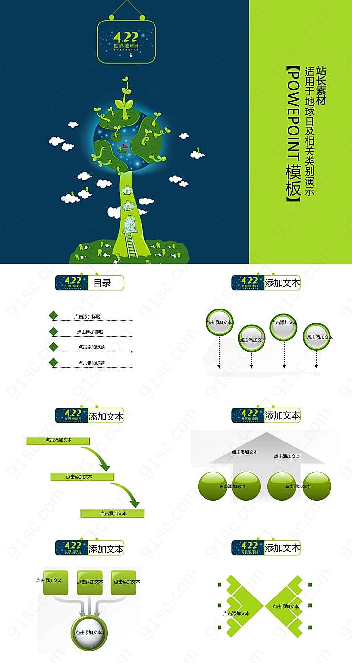 世界地球日ppt模板下载