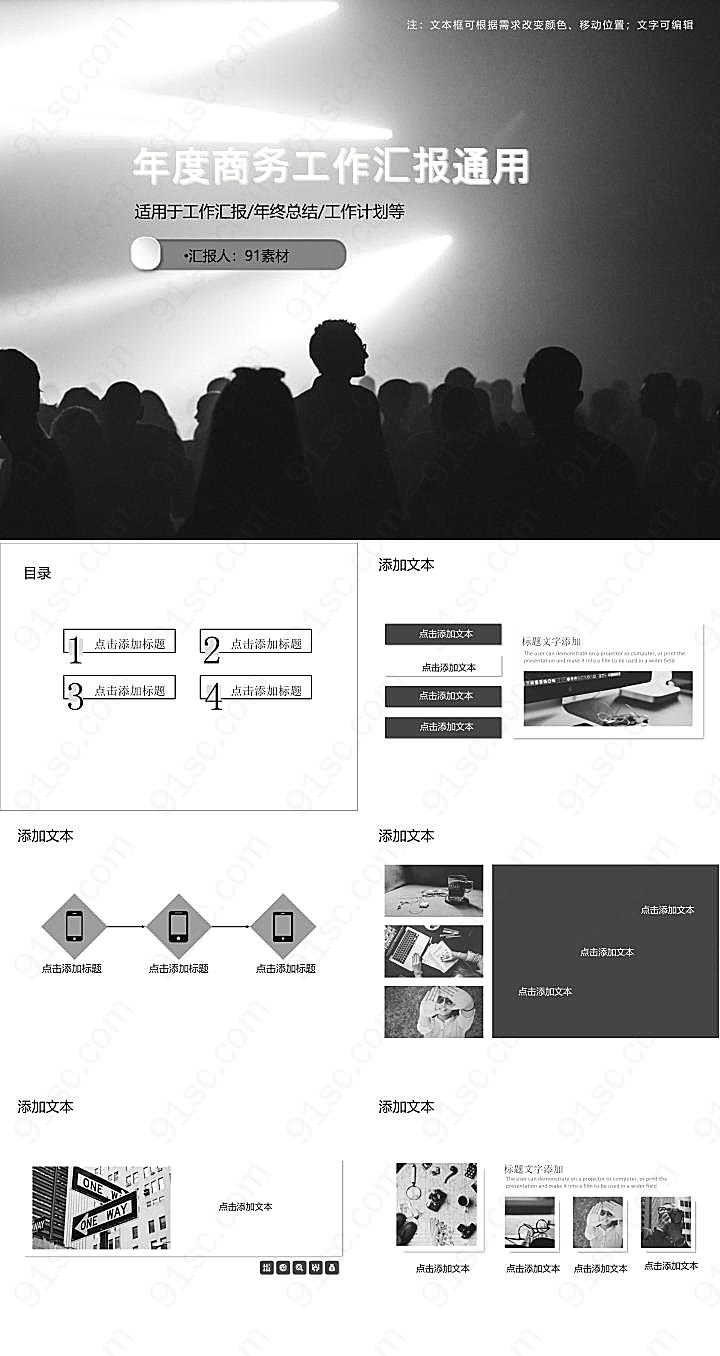 年度商务工作汇报通用PPT模板