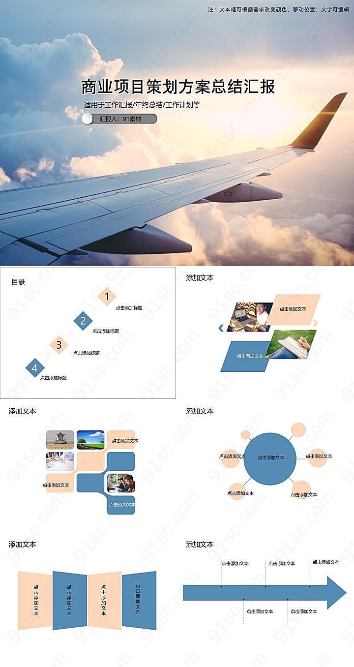 商业项目策划方案总结汇报PPT模板工作汇报