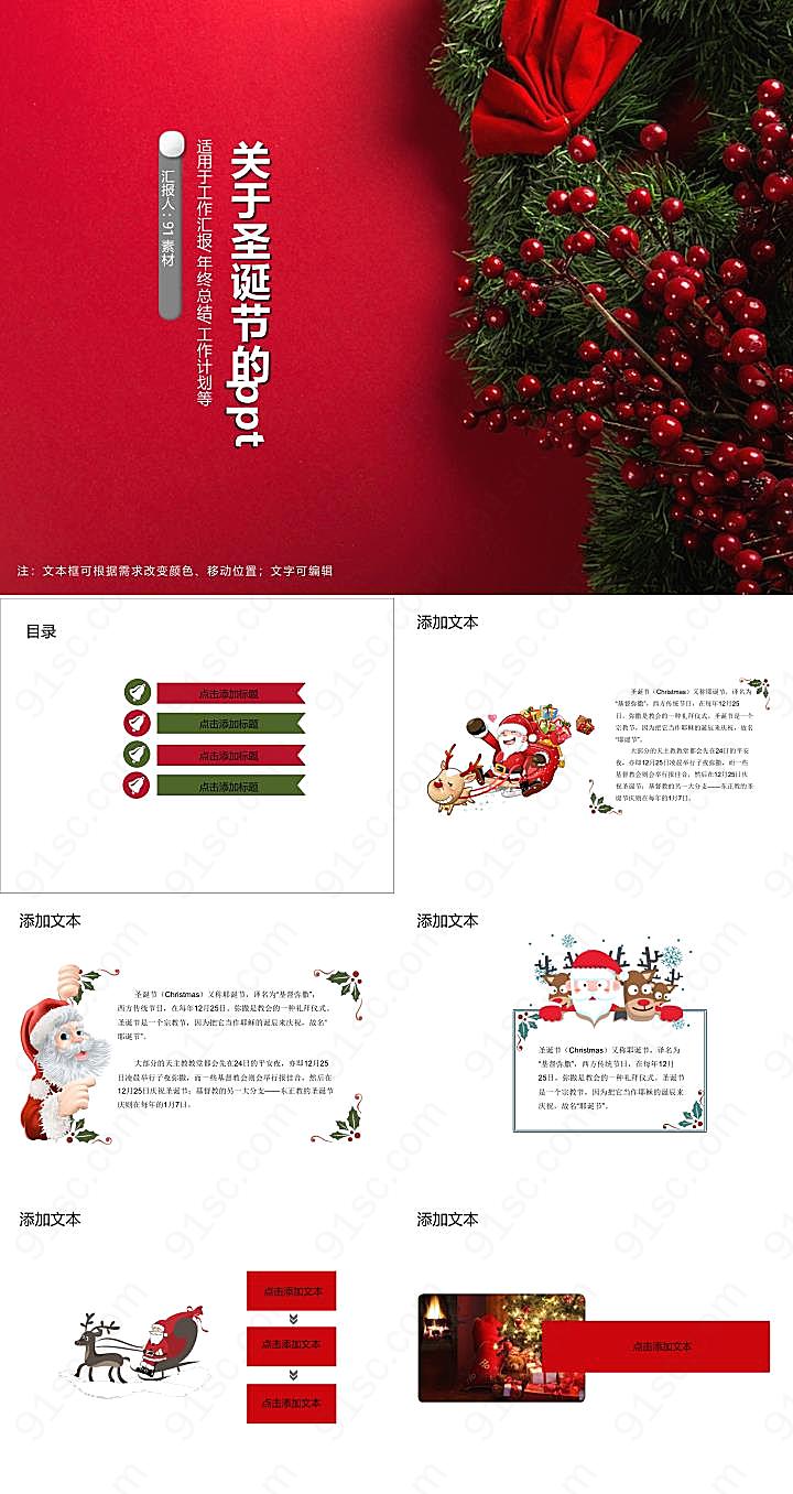 关于圣诞节的ppt节日庆典PPT模板